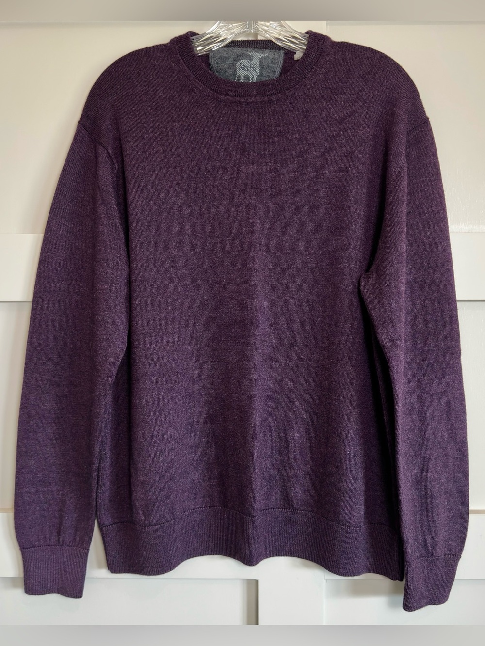 Raffi Extra Fine Merino Wool Men’s XL Sweater Purple Crewneck Long Sleeve Preppy